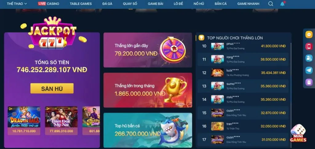 Banner khuyến mãi độc quyền VB777 Nổ Hũ
